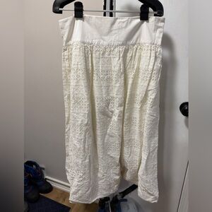 S’edge Cream lace Midi Skirt side zip NWT fully lined bubble hem